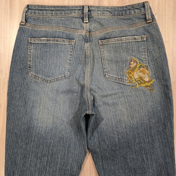 a.n.a. A New Approach Embroidered Floral Boho Womens Bootcut Jeans Size 10 Denim - Picture 8 of 14